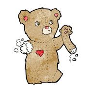 cartoon teddy bear with torn arm N4