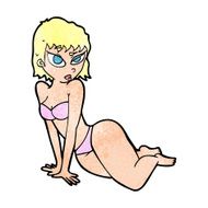 cartoon sexy woman in underwear N23