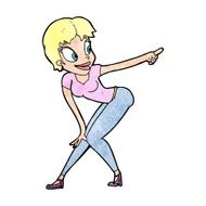 cartoon pretty woman pointing N47