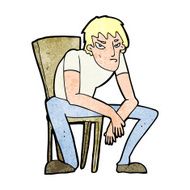 cartoon dejected man N12
