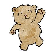 cartoon waving teddy bear N48