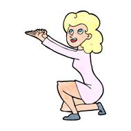 cartoon woman presentation gesture N12