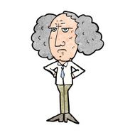 cartoon big hair lecturer man N10