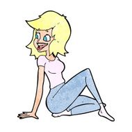 cartoon pretty woman looking happy N12