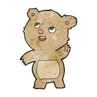 cartoon cute waving teddy bear N4