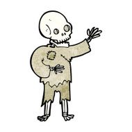 cartoon skeleton waving N12