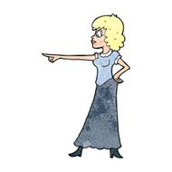 cartoon woman pointing finger N12