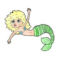 cartoon pretty mermaid N44