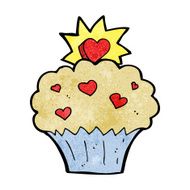 cartoon love heart cupcake N12