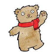 cartoon teddy bear wearing scarf N22