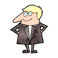 cartoon happy man in suit N12