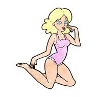 cartoon woman in lingerie N61
