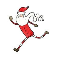 cartoon running santa N16