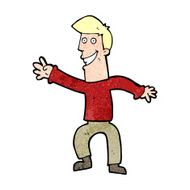 cartoon happy man dancing N44