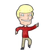 cartoon happy man pointing N72