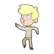 cartoon pointing boy N38