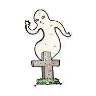 cartoon ghost rising from grave N55