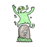 cartoon ghost rising from grave N56