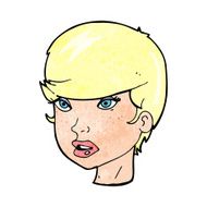 cartoon pretty female face N119