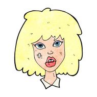 cartoon woman with bruised face N9