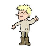 cartoon poor boy with positive attitude N12