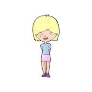 cartoon friendly woman N84