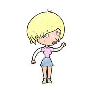 cartoon waving woman N174