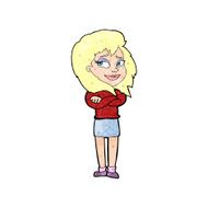 cartoon woman with crossed arms N61