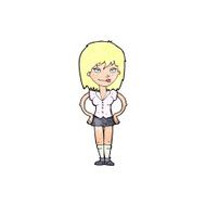 cartoon woman with hands on hips N282