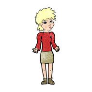 cartoon woman shrugging shoulders N599
