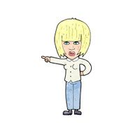 cartoon pointing annoyed woman N11