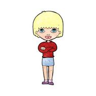 cartoon woman with folded arms N37