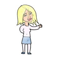 cartoon unhappy woman N12