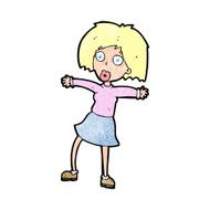 cartoon surprised woman N291