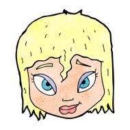 cartoon female face N183