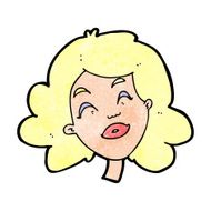 cartoon happy female face N225