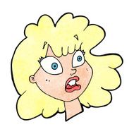 cartoon shocked female face N11