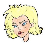 cartoon female face N184