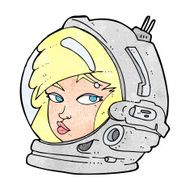 cartoon female astronaut N36