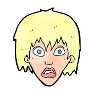 cartoon frightened woman N36