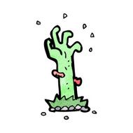 Cartoon Zombie Rising From Grave N41