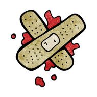 cartoon bloody medical plaster N12