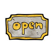 Cartoon Open Sign N11