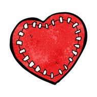 cartoon stitched heart N12