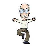 cartoon old man wearing big glasses N11