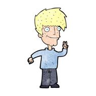 Cartoon Man Giving Peace Sign N71