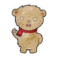 cartoon teddy bear wearing scarf N23
