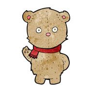 cartoon teddy bear wearing scarf N24