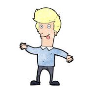 cartoon man sticking out tongue N36