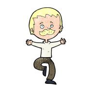 cartoon dancing man with mustache N12